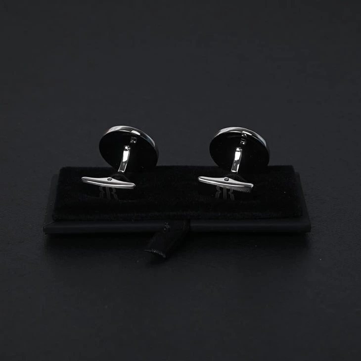 YiLi Engraved Silver & Rose Gold Cufflinks For Formal Events