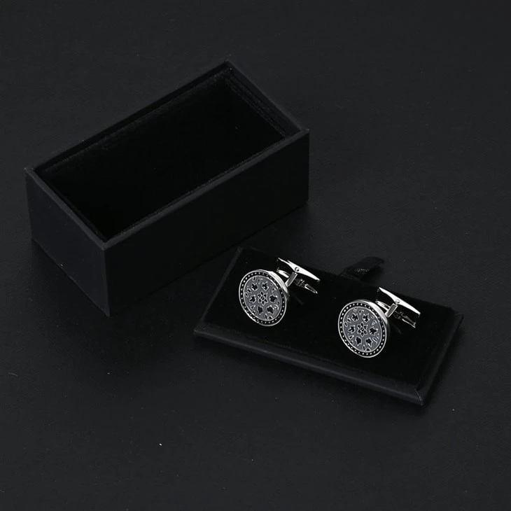 YiLi Engraved Silver & Rose Gold Cufflinks For Formal Events